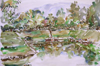 Hafen Höxter 1, Aquarell
